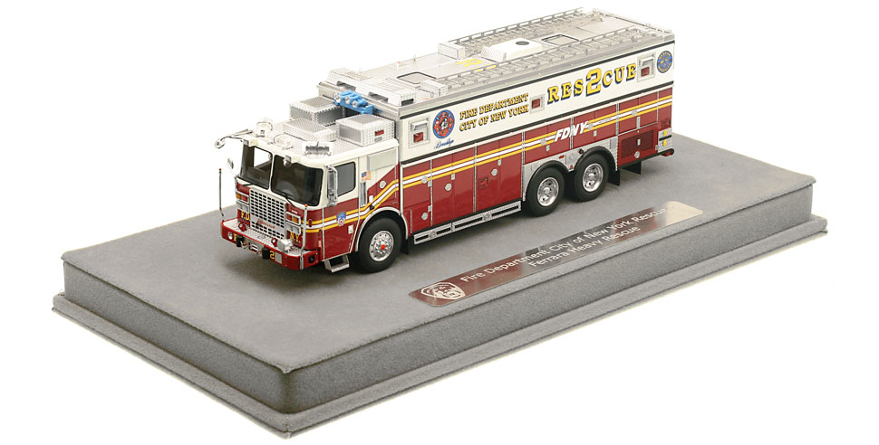 FDNY Rescue 2 includes a fully custom display case.