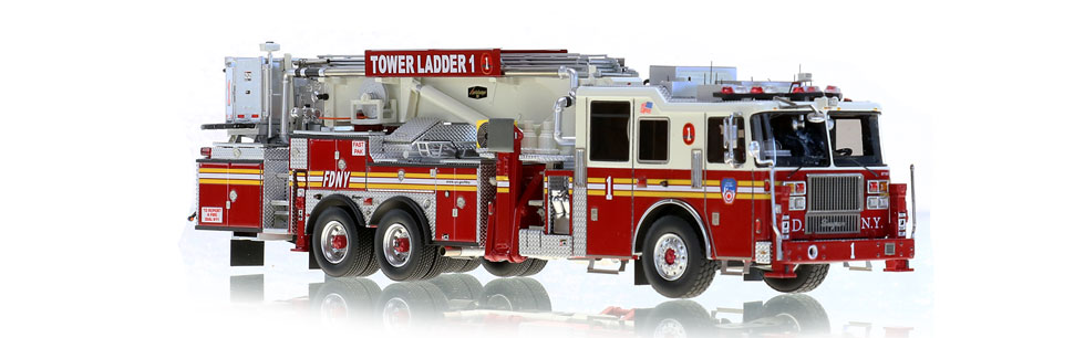 FDNY Tower Ladder 1 features hundreds of stainless steel parts.