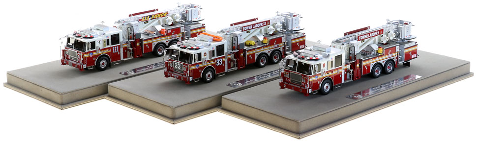 Each Tower Ladder includes a custom display case.