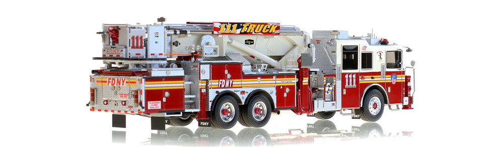 FDNY Tower Ladder 111 features over 785 hand-crafted parts.