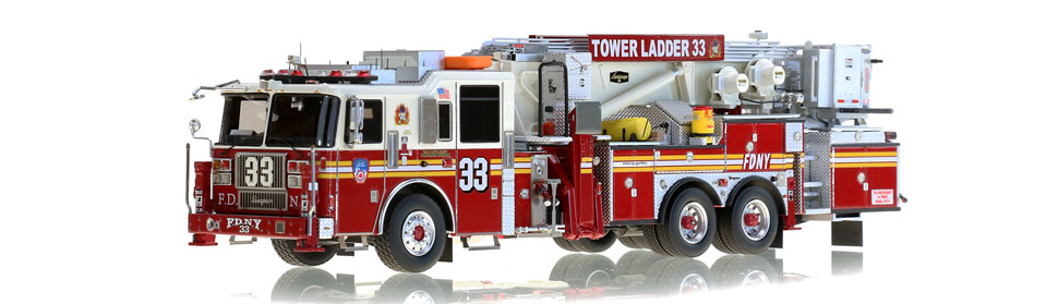 FDNY Tower Ladder 33 features hundreds of stainless steel parts.