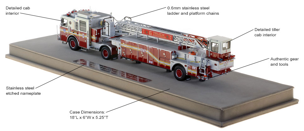 FDNY Ladder 6 scale model includes authentic details