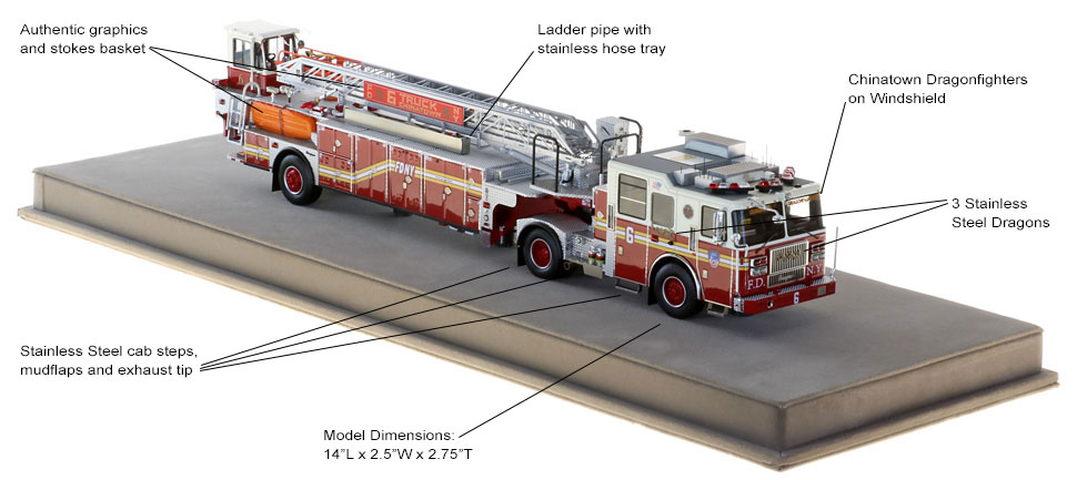 Order your FDNY Ladder 6 scale model today!