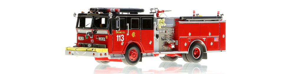 Chicago Engine 113 museum grade scale model. Prototype shown.