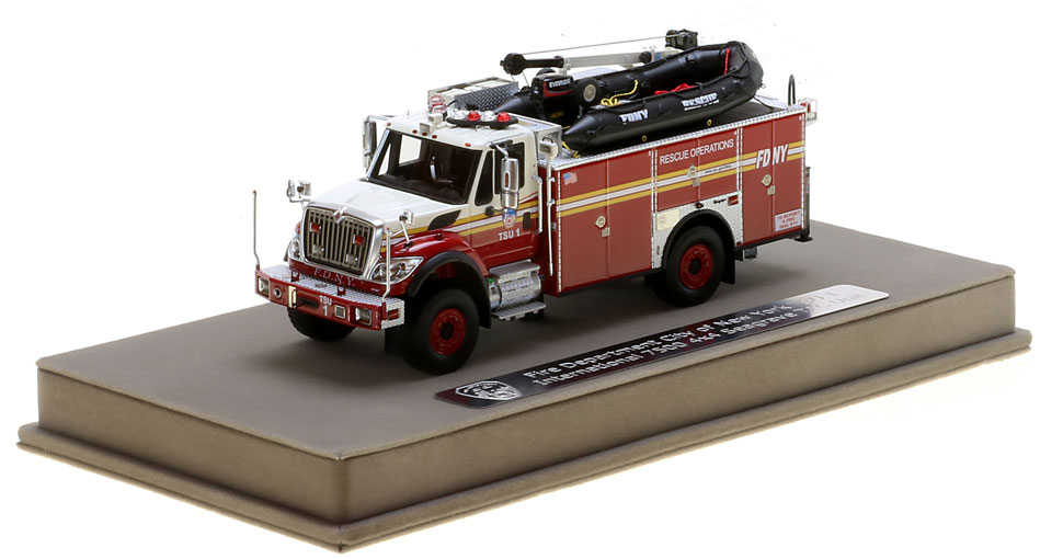 FDNY TSU 1 scale model includes a display-ready case