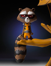 Groot And Rocket Animated Statue