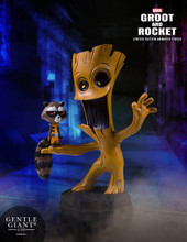 Groot And Rocket Animated Statue