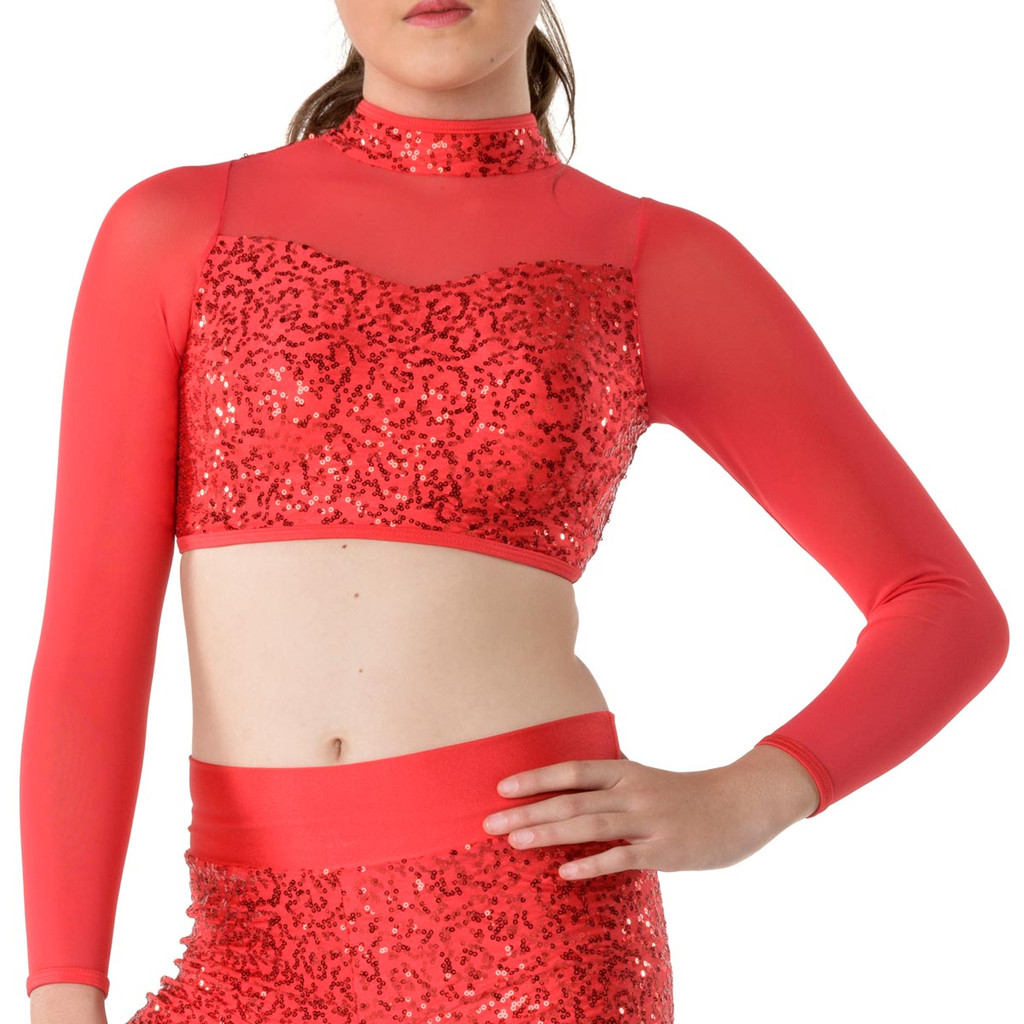 Studio 7 Dancewear Down Town Long Sleeve Crop Top - Ladies