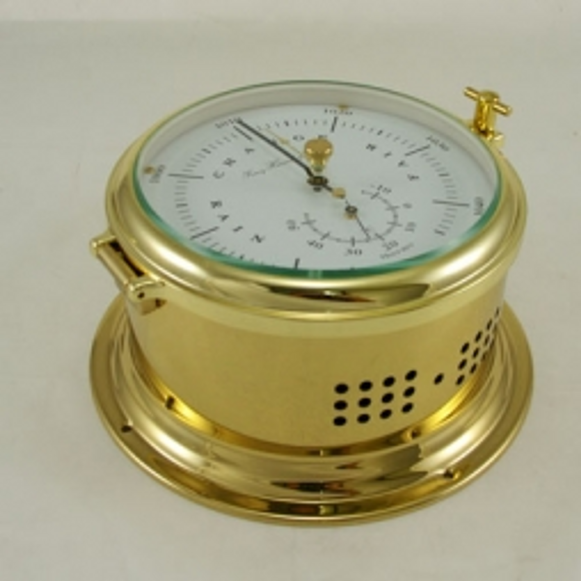 Ships Barometer Thermometer Solid Brass Hermle Nautical Yacht Royal
