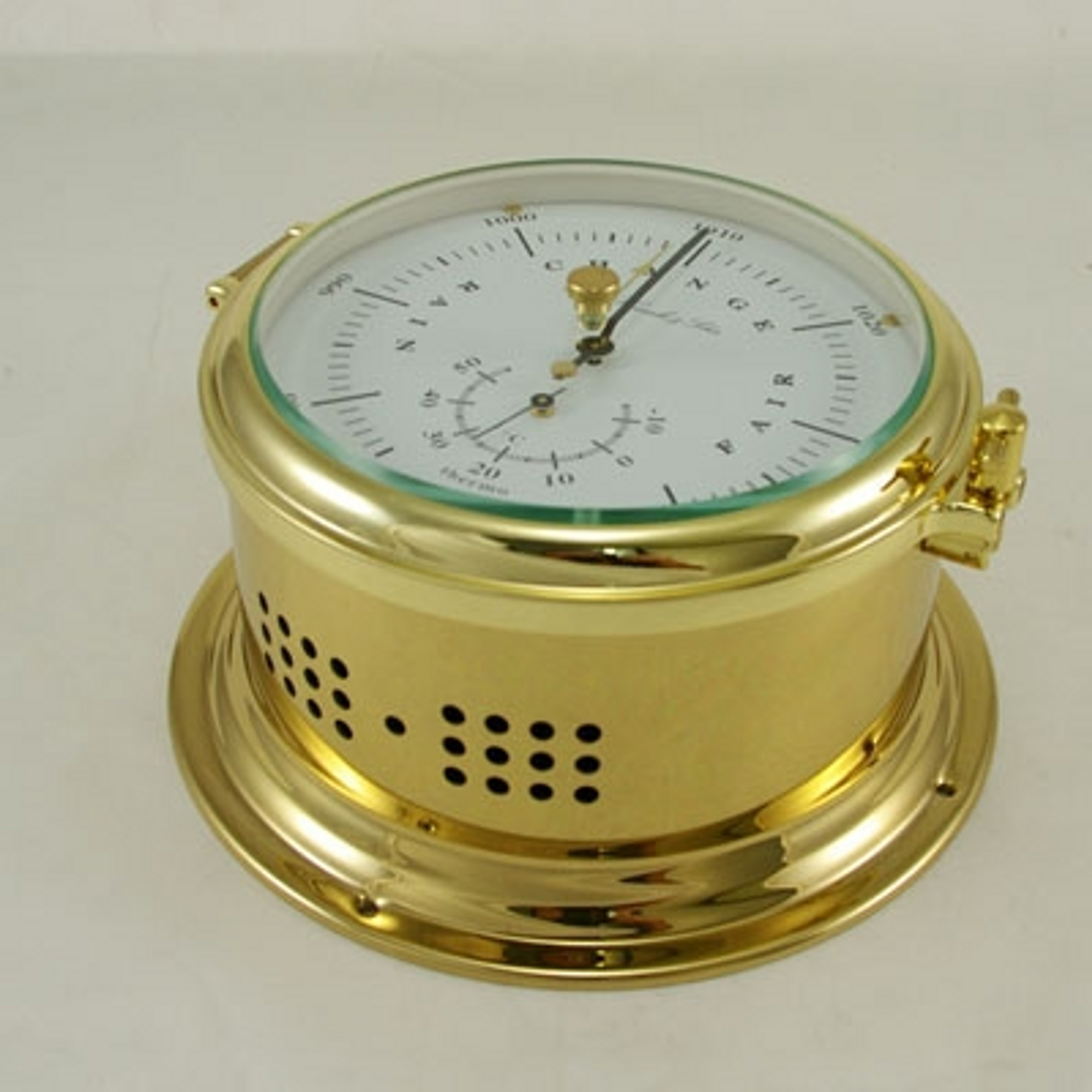 Ships Barometer Thermometer Solid Brass Hermle Nautical Yacht Royal