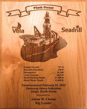 Custom Plank Owner Plaque for Seadrill's newest ship West Vela. Custom Plank Owner Plaque for Seadrill's newest ship West Vela.