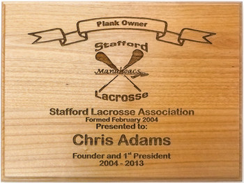 Stafford Lacrosse Association Plank Owner Plaque Formed February 2004 Stafford Lacrosse Association Plank Owner Plaque Formed February 2004