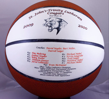 A Personalized Basketball is a great gift idea for Team Achievements. With Team players names, game dates, and team logo it's a perfect gift to remember those special moments. A Personalized Basketball is a great gift idea for Team Achievements. With Team players names, game dates, and team logo it's a perfect gift to remember those special moments.