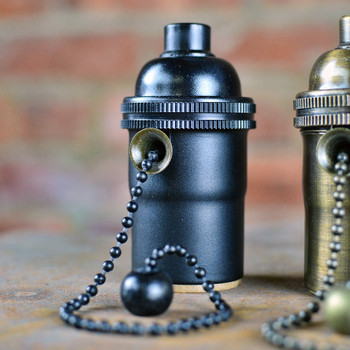 Black Pull-Chain Socket Black Pull-Chain Socket
