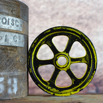 Grunge Yellow Pulley Wheel Grunge Yellow Pulley Wheel
