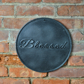 Plaque - Round Cast Metal - Blessed Plaque - Round Cast Metal - Blessed