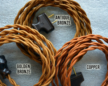 Antique Bronze Cloth Covered Rewire Kit Antique Bronze Cloth Covered Rewire Kit