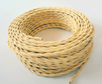 Cotton Cloth-Covered Wire - WaxBerry Yellow Cotton Cloth-Covered Wire - WaxBerry Yellow