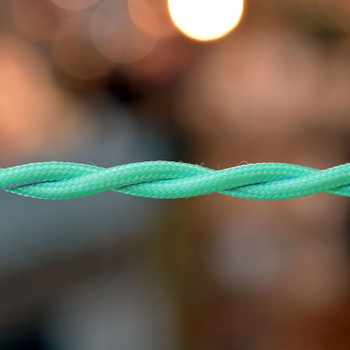 Mint Blue cloth-covered wire Mint Blue cloth-covered wire