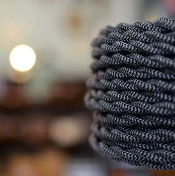 Smoked Steel Cotton Cloth-Covered Twisted Electrical Wire - 18 Gauge - Bulk Roll Smoked Steel Cotton Cloth-Covered Twisted Electrical Wire - 18 Gauge - Bulk Roll