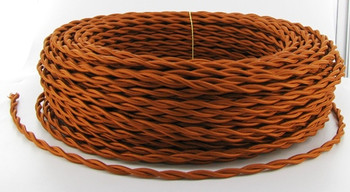 Copper Rayon Cloth-Covered Twisted Electrical Wire - 18 Gauge - Bulk Roll Copper Rayon Cloth-Covered Twisted Electrical Wire - 18 Gauge - Bulk Roll