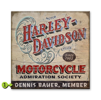 Harley Davidson Personalized Wood Sign - Admiration Society Harley Davidson Personalized Wood Sign - Admiration Society