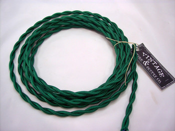 Cloth Covered Wire Green Cloth Covered Wire Green
