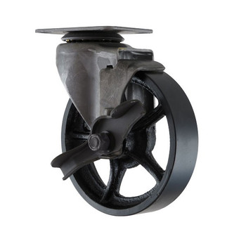 Industrial Vintage Caster - Cast Iron - Swivel w/ Brake Industrial Vintage Caster - Cast Iron - Swivel w/ Brake