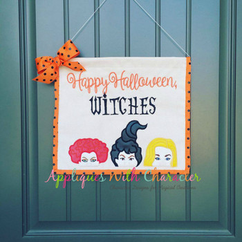 Halloween Sister Two Peeker Applique Design Halloween Sister Two Peeker Applique Design