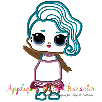 Splash Doll Applique Design Splash Doll Applique Design
