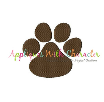 Paw Print Filled Stitch Embroidery Design Paw Print Filled Stitch Embroidery Design
