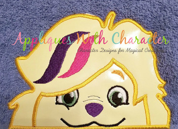 Sun Girl Dog Peeker Applique Design Sun Girl Dog Peeker Applique Design