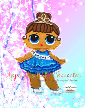 Miss Baby Doll Applique Embroidery Design Miss Baby Doll Applique Embroidery Design