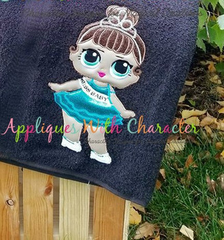Miss Baby Doll Applique Embroidery Design Miss Baby Doll Applique Embroidery Design