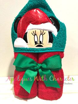 Miss Mouse Santa Peeker Applique Design Miss Mouse Santa Peeker Applique Design