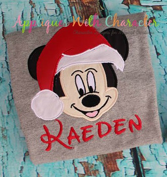 Mr Mouse Santa Applique Design Mr Mouse Santa Applique Design