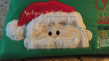 Santa Peeker Applique Design Santa Peeker Applique Design