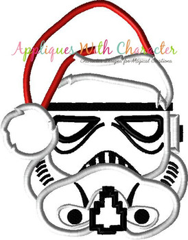 Stormtrooper Star Fight with Santa Hat Applique Design Stormtrooper Star Fight with Santa Hat Applique Design