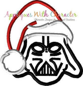 Darth Star Battles with Santa Hat Applique Design Darth Star Battles with Santa Hat Applique Design