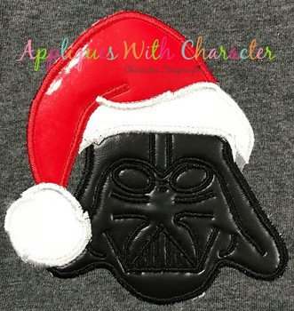 Darth Star Battles with Santa Hat Applique Design Darth Star Battles with Santa Hat Applique Design