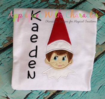 Boy Elf Sitting on the Shelf Applique Design Boy Elf Sitting on the Shelf Applique Design