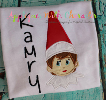 Girl Elf Sitting on the Shelf Applique Design Girl Elf Sitting on the Shelf Applique Design
