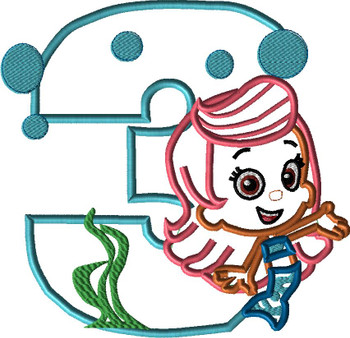 Bubble Girl THREE Applique Design Bubble Girl THREE Applique Design