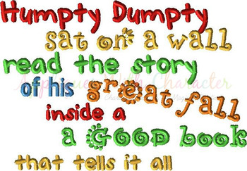 Humpty Dumpty Book Saying Humpty Dumpty Book Saying
