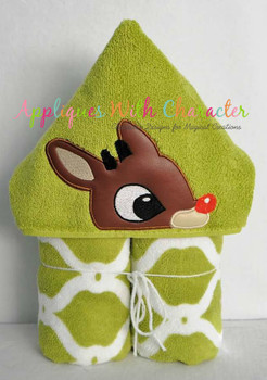 Rudy Reindeer Peeker Applique Design Rudy Reindeer Peeker Applique Design