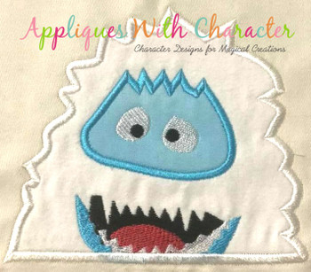 Rudy Abominable Snowman Peeker Applique Design Rudy Abominable Snowman Peeker Applique Design