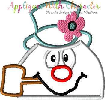 Frostee Snowman Peeker Applique Design Frostee Snowman Peeker Applique Design