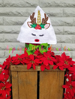 Reindeer Unicorn Face Applique Design Reindeer Unicorn Face Applique Design