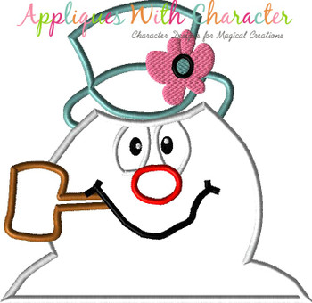 Frostee Snowman Bust Applique Design Frostee Snowman Bust Applique Design