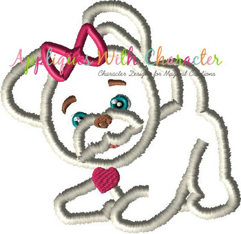 Furry Dog Applique Design Furry Dog Applique Design
